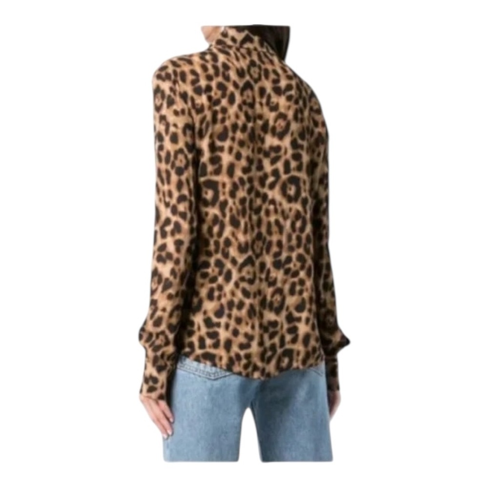 REFORMATION Violet Leopard Print Button Down Top … - image 10